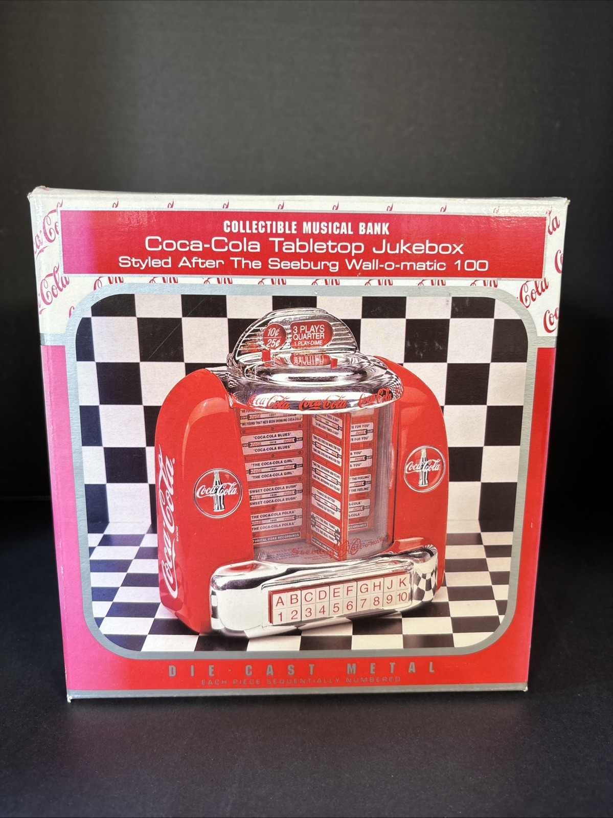 Coca-Cola 1996 Vintage Die-Cast Tabletop Jukebox Retro Diner Coin Bank