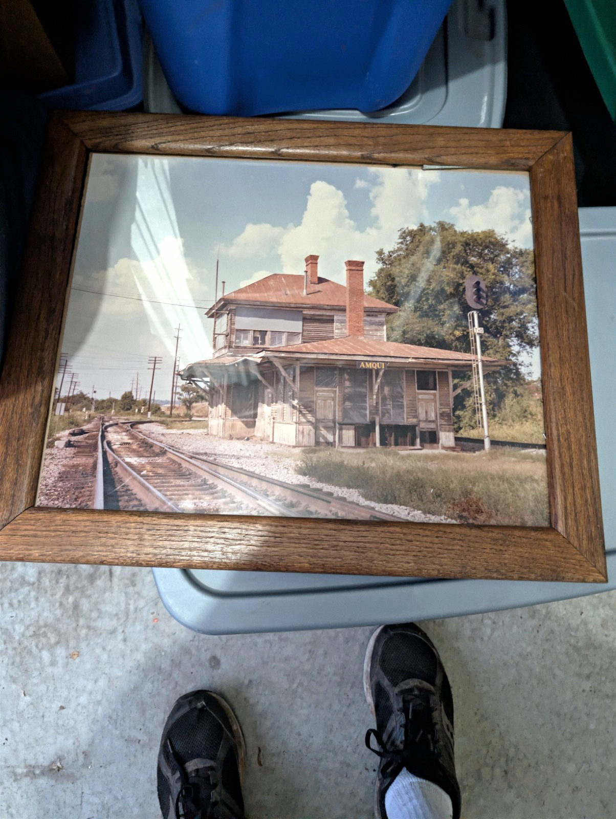 Framed Photo Print Railroad Depot Amqui Station Train Station Scene Wood Frame
