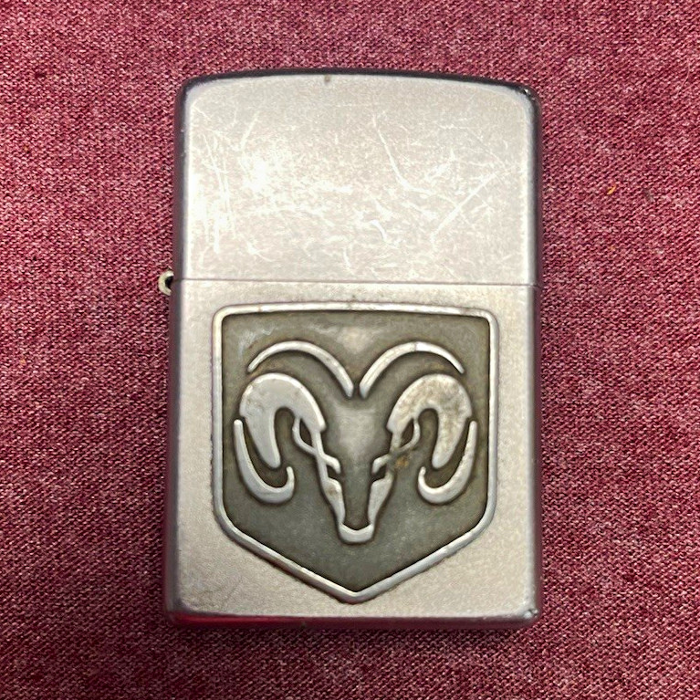Zippo Chrome Lighter Dodge Ram Logo Ram Head Emblem Bradford PA USA 2003