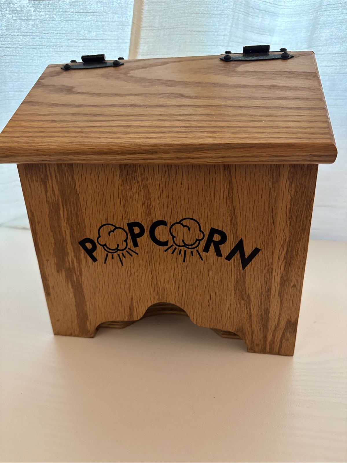 Wooden Popcorn Dispenser Storage Box Samling USA Vintage 8” x 11” x 5”