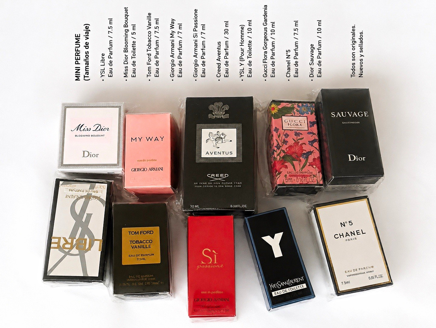 Mini Perfumes – Tamaños de viaje ✨  Hermosa selección de mini perfumes, ideales