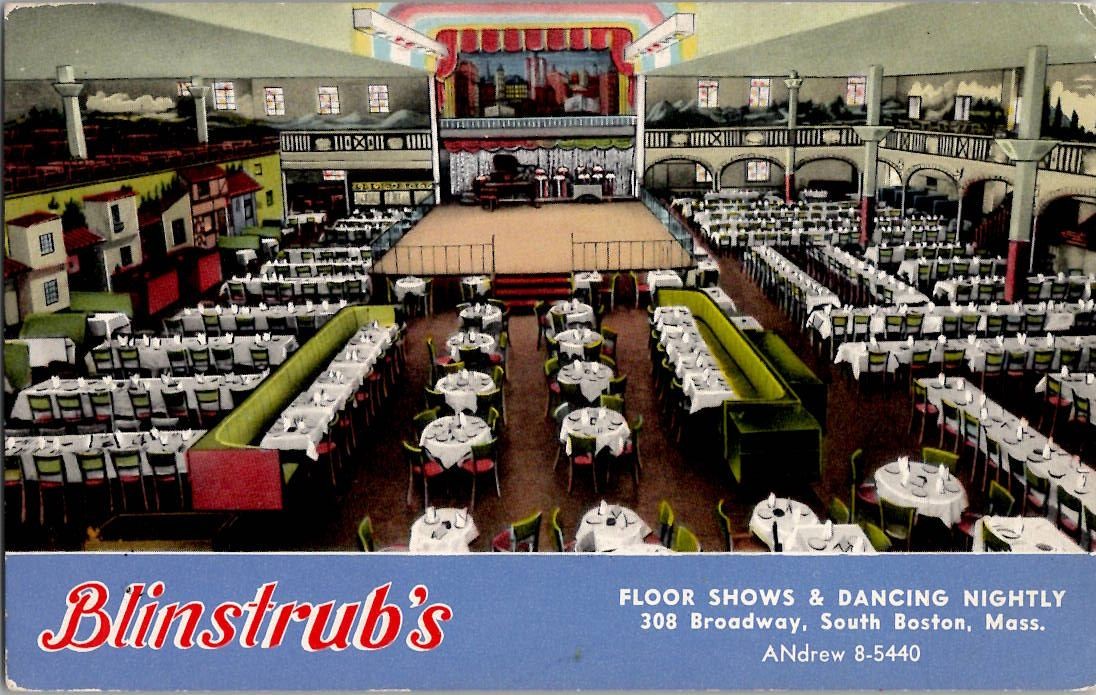 Blinstrub's Village South Boston Night Club Stage Show Vintage Postcard