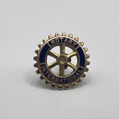 Vintage Yellow Gold 10K Blue Enameled Rotary International Lapel Pin 1.1g