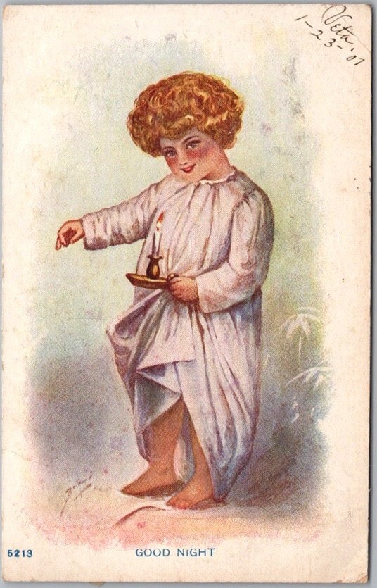 Vintage 1907 Greetings Postcard 
