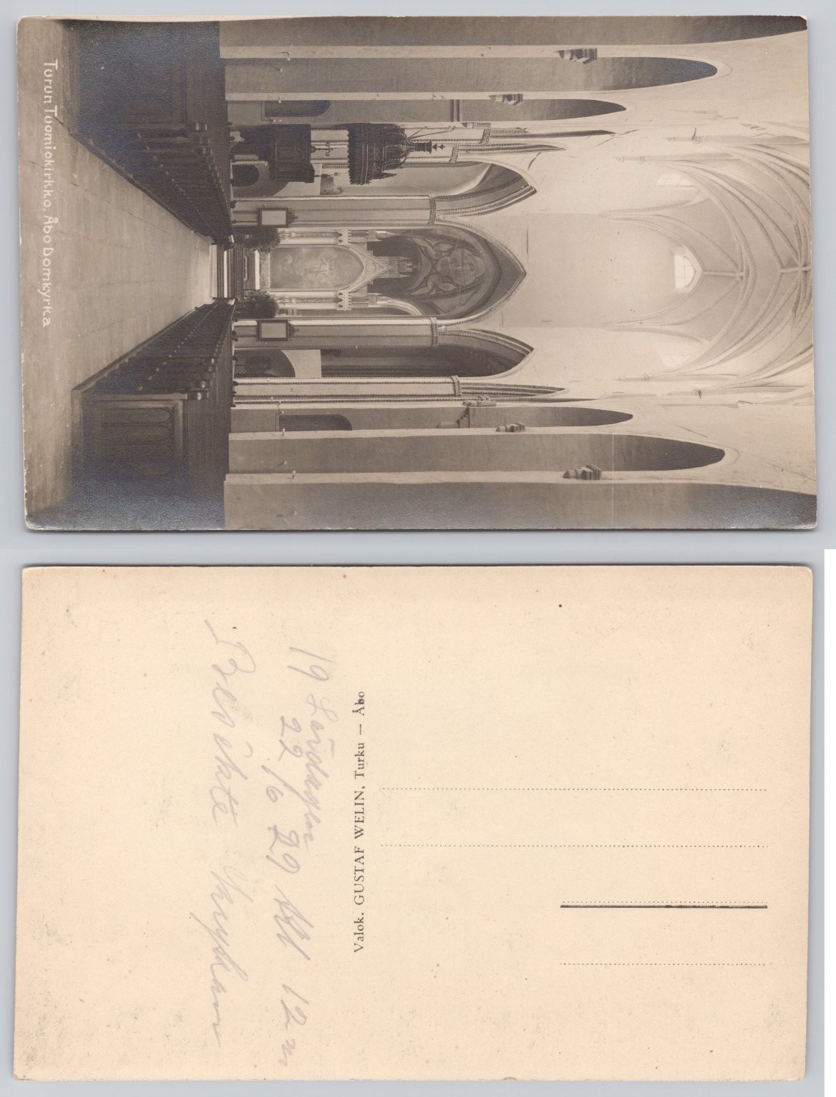 Turku Cathedral Åbo Domkyrka Finland RPPC 1912 Gustaf Welin Postcard