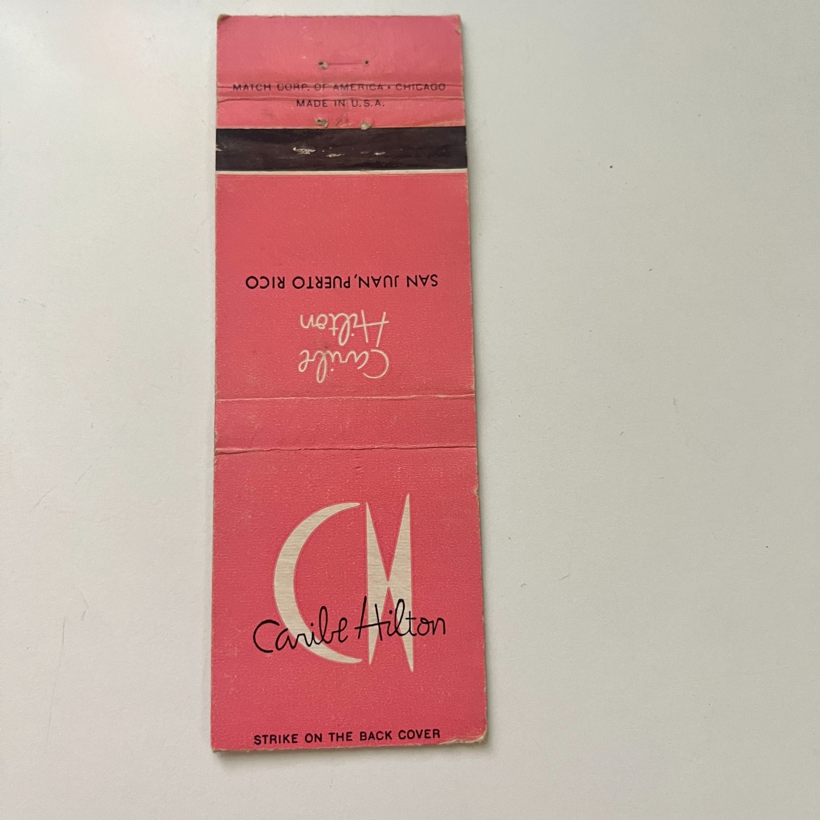 Caribe Hilton San Juan Puerto Rico Vintage Matchbook Cover TMB82-3