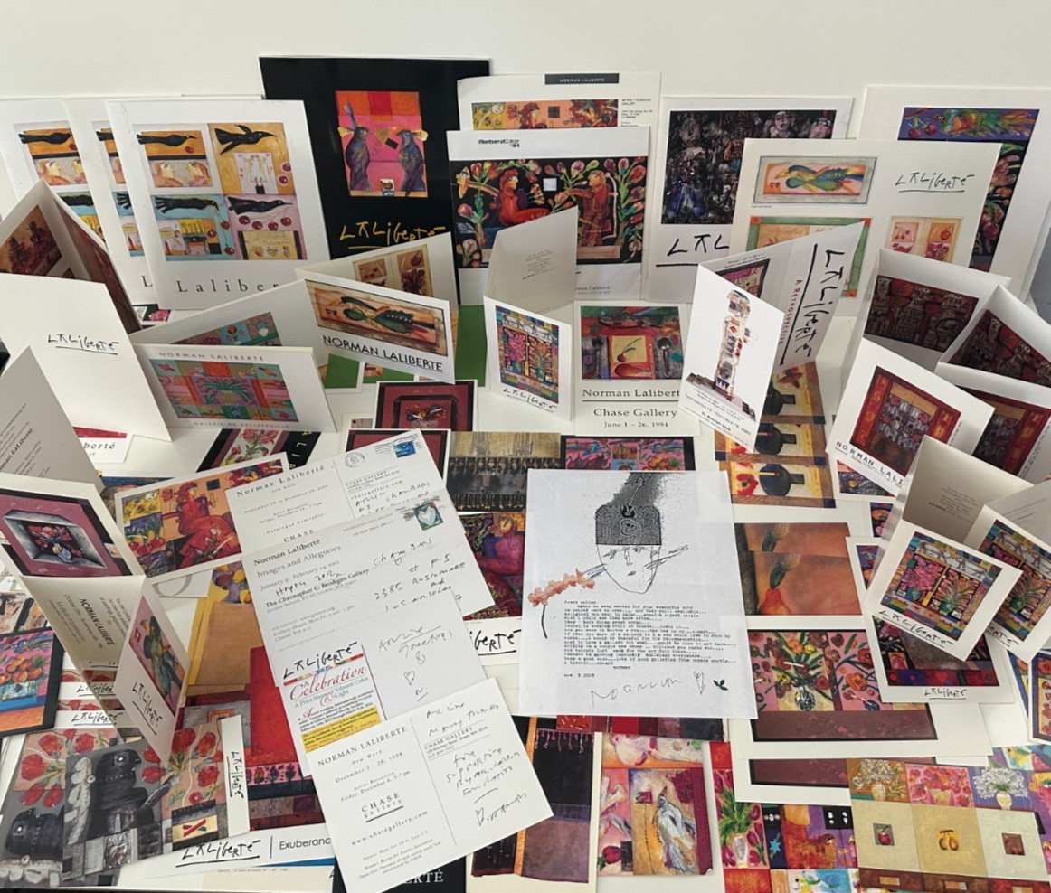 Norman Laliberte 90pc Artist Archive Signed Letter Postcards Gallery Ephemera