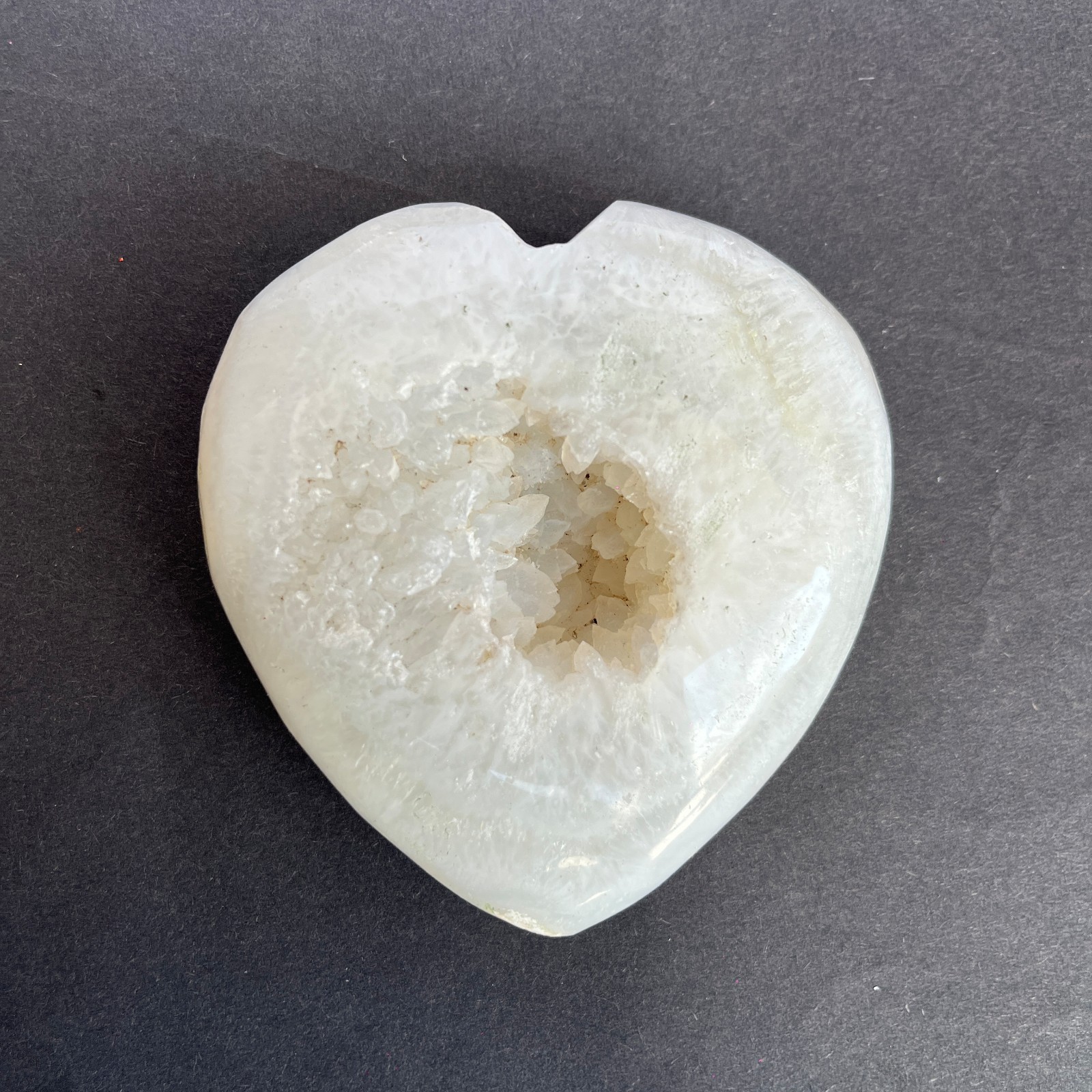 Large Druzy Crystal Heart Natural Agate Geode Decor 350g 94x82mm