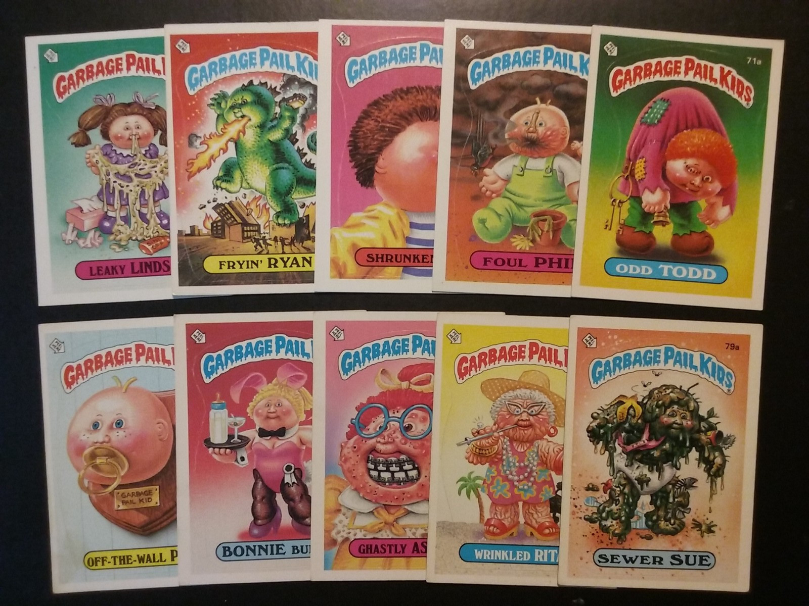 1985 TOPPS GARBAGE PAIL KIDS 2ND SERIES LOT OF 10 DIFFERENT STICKERS EXCELLENT++
