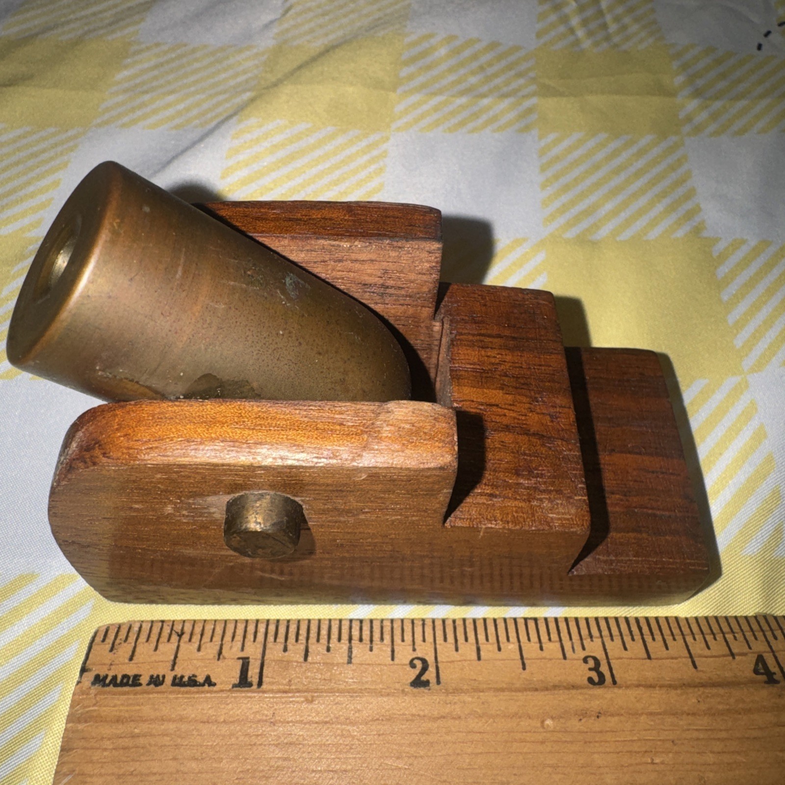 Homemade Wooden Cannon Model With Brass Barrel Desktop Collectors Looks Nice