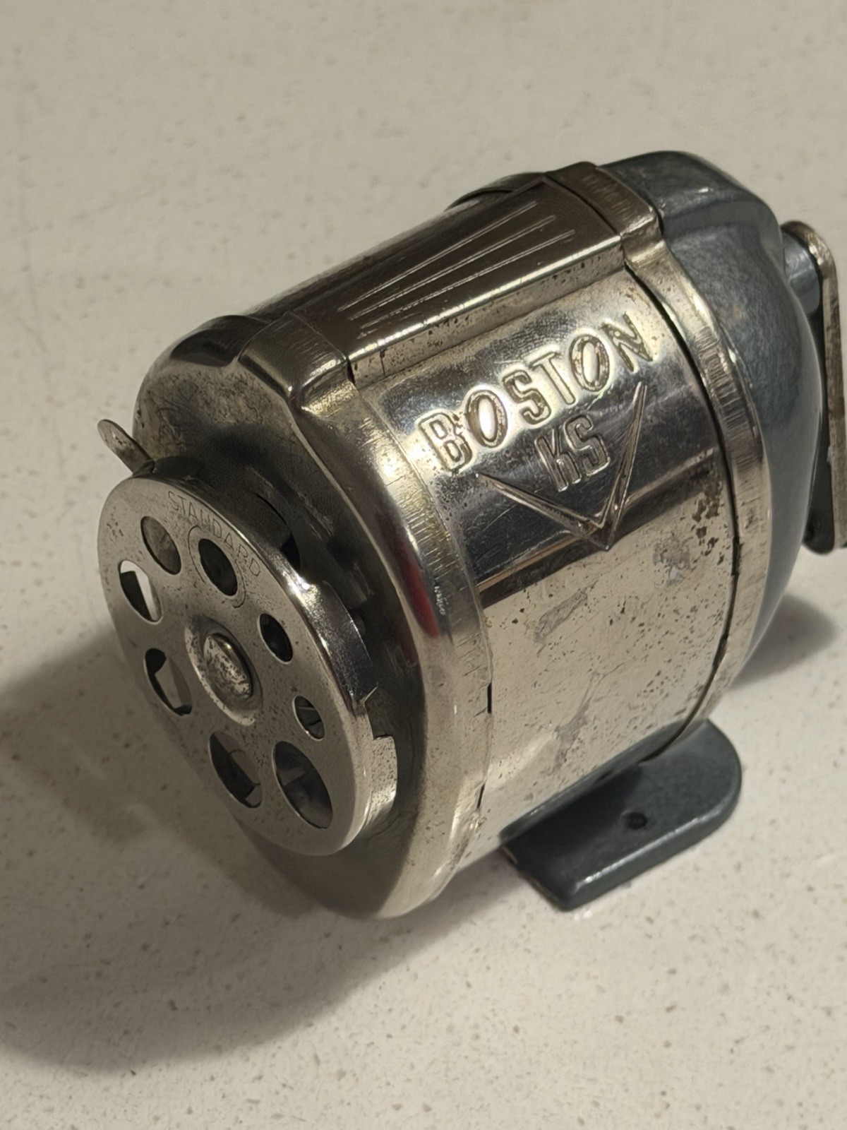 Vintage Boston Model L Pencil Sharpener Manual Crank Wall/Desk Mount Works ✏️ 