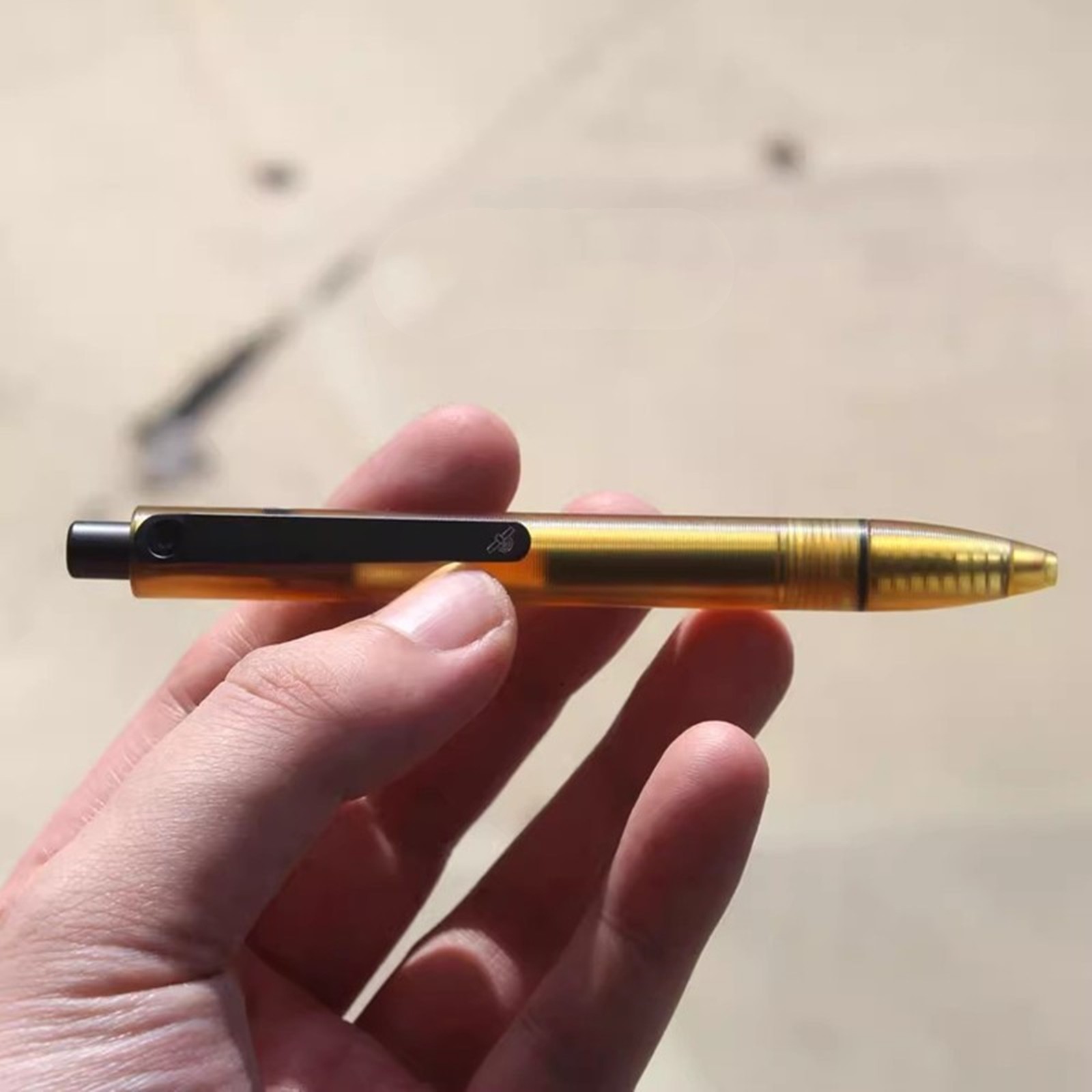 1 pcs ULTEM Made Bolt Pen with Titanium Pocket Clip Wring Pen Long Version