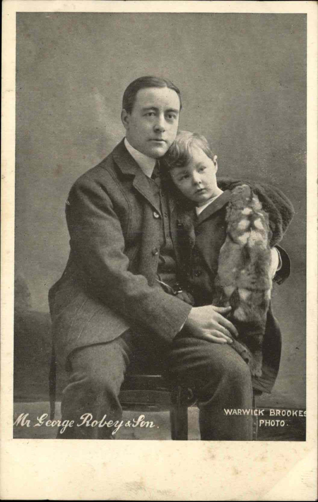 George Robey & His Son Actor Singer Comedian c1910 Vintage Postcard
