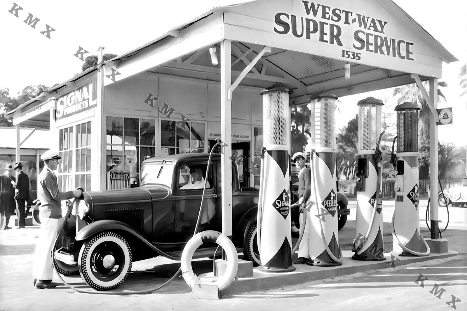 1920\'s West Way Gas Station 4x6 photo