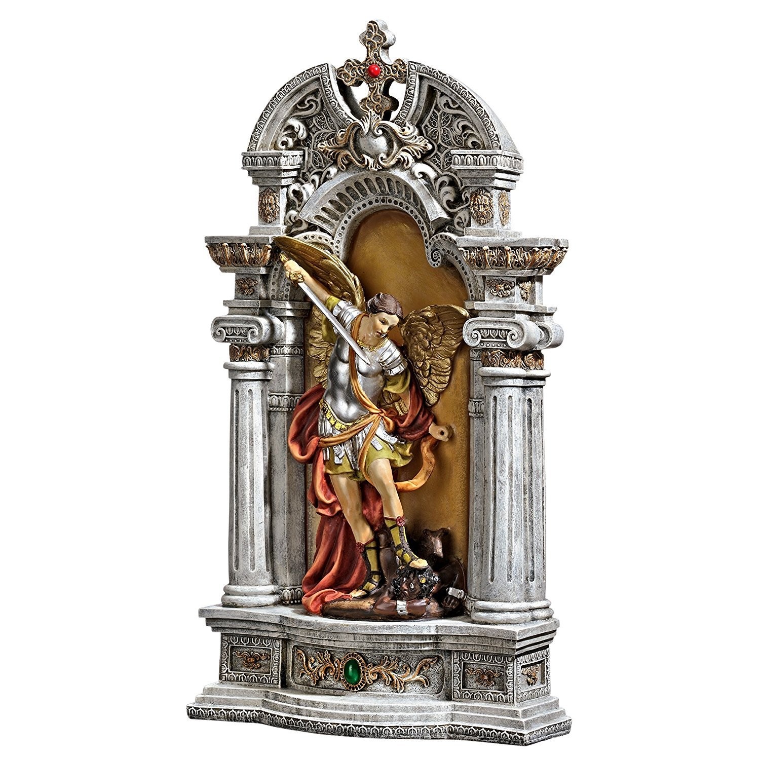 Design Toscano Niche Of Michael The Archangel Religious Statue And Wall Art