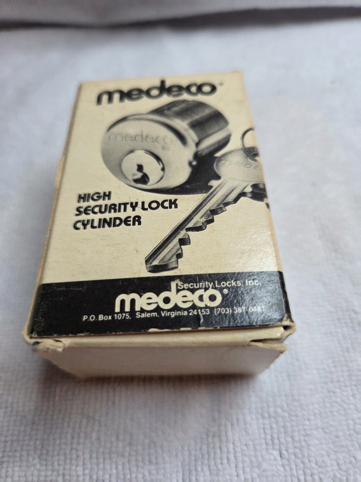 Vintage Medeco High Security Rim Cylinder Lock 10-0300N-00 Satin Brass 606 NOS