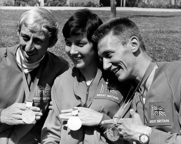British athletes David Hemery Sheila Sherwood husband John She- 1968 Old Photo