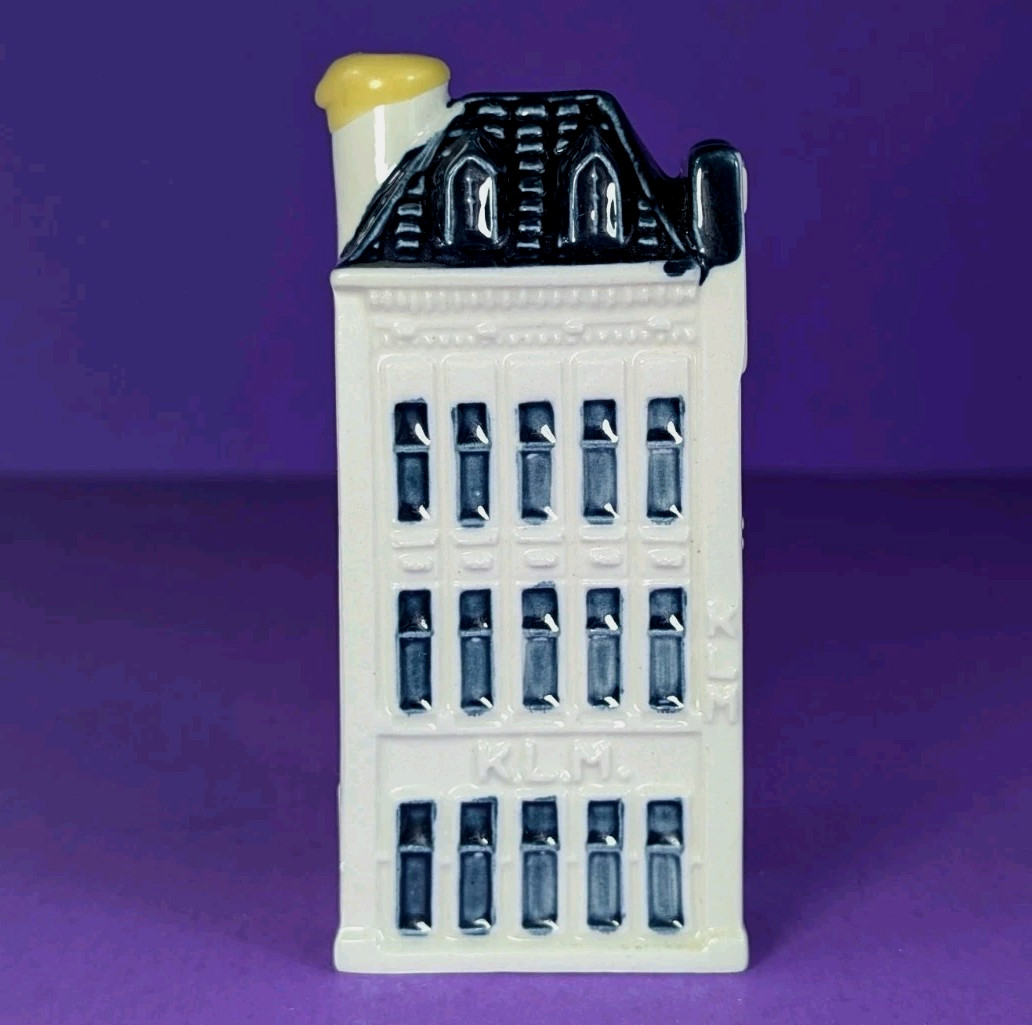 KLM House #75 Blue Delft BOLS Fokker Hague Airline Souvenir Sealed EMPTY Vtg