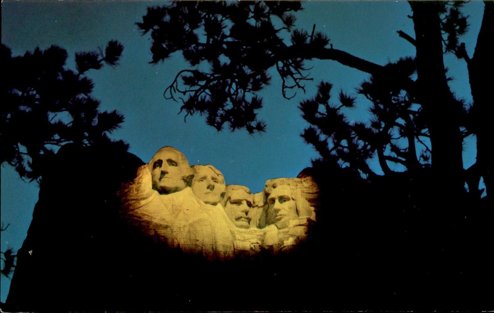 Mt. Rushmore National Memorial Illumination, 100,000 Watts, Summer Postcard