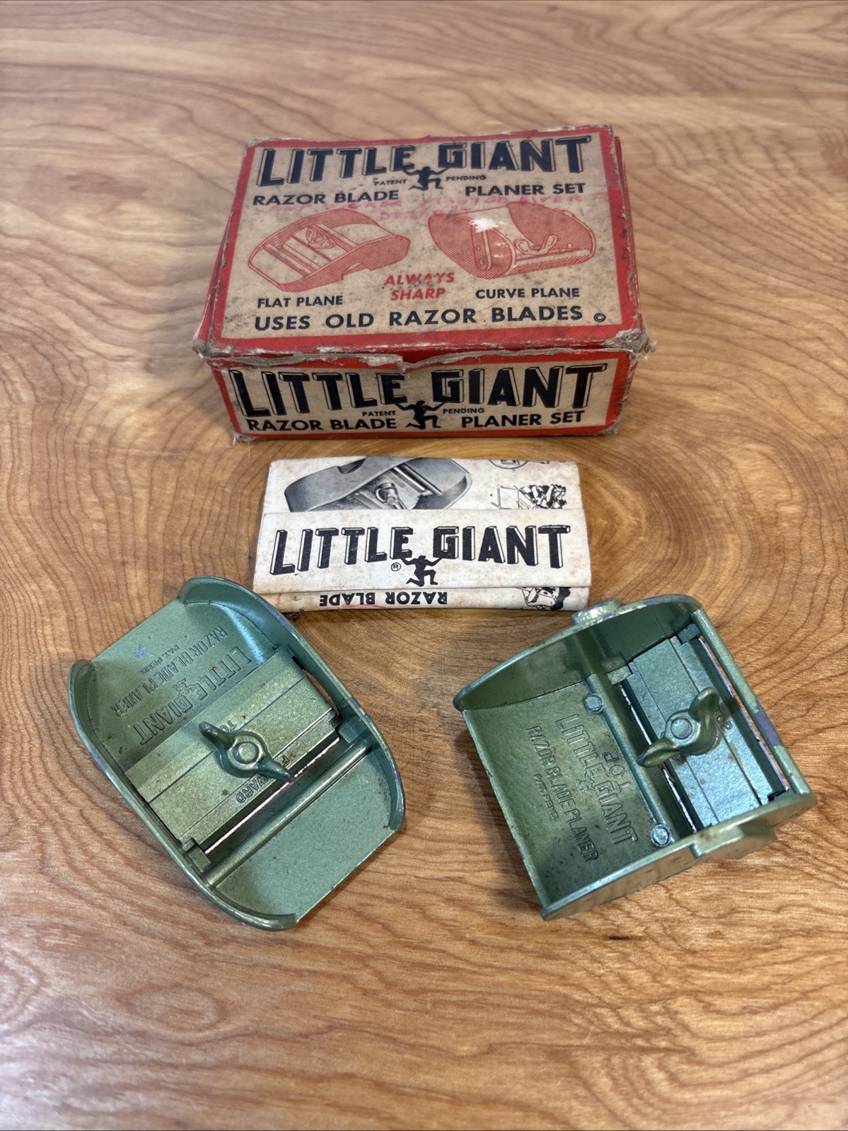 Vintage Little Giant Razor Blade, Planer Set With Original Box