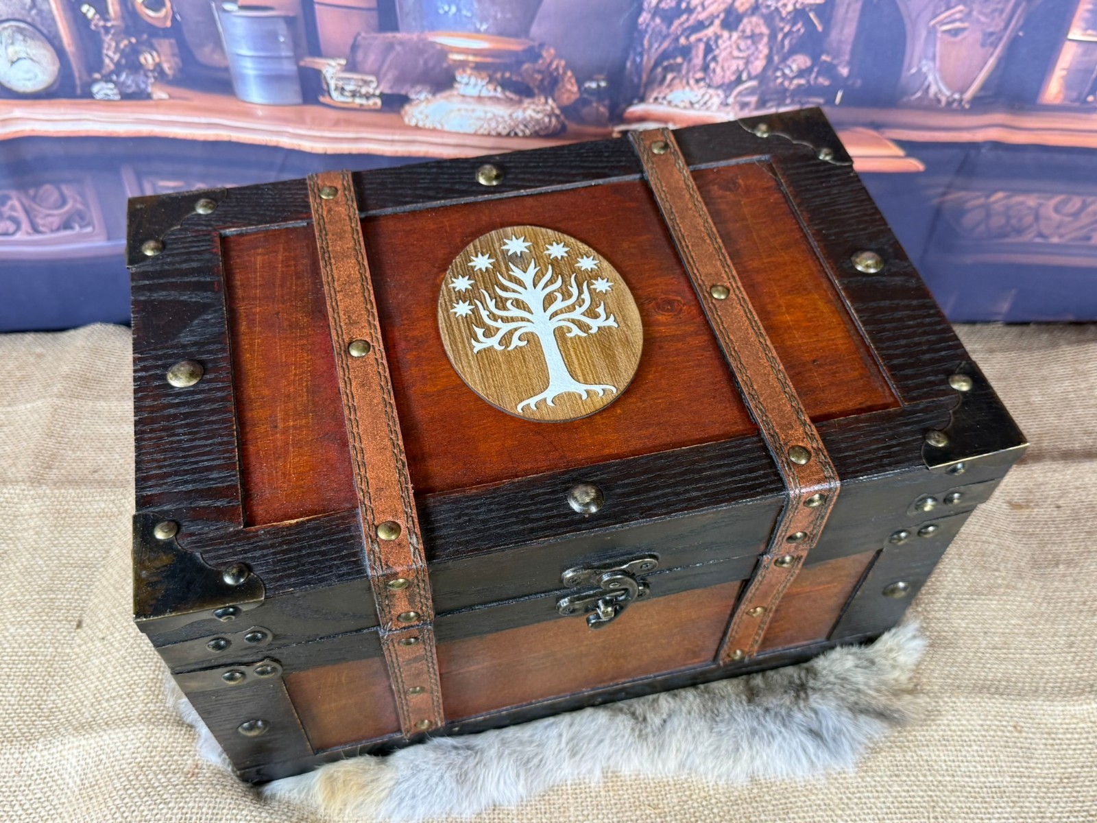 Lord of the Rings White Tree of Gondor Keepsake Box - Handmade Wood Chest LOTR Lord of the Rings White Tree of Gondor Keepsake Box - Handmade Wood Chest LOTR