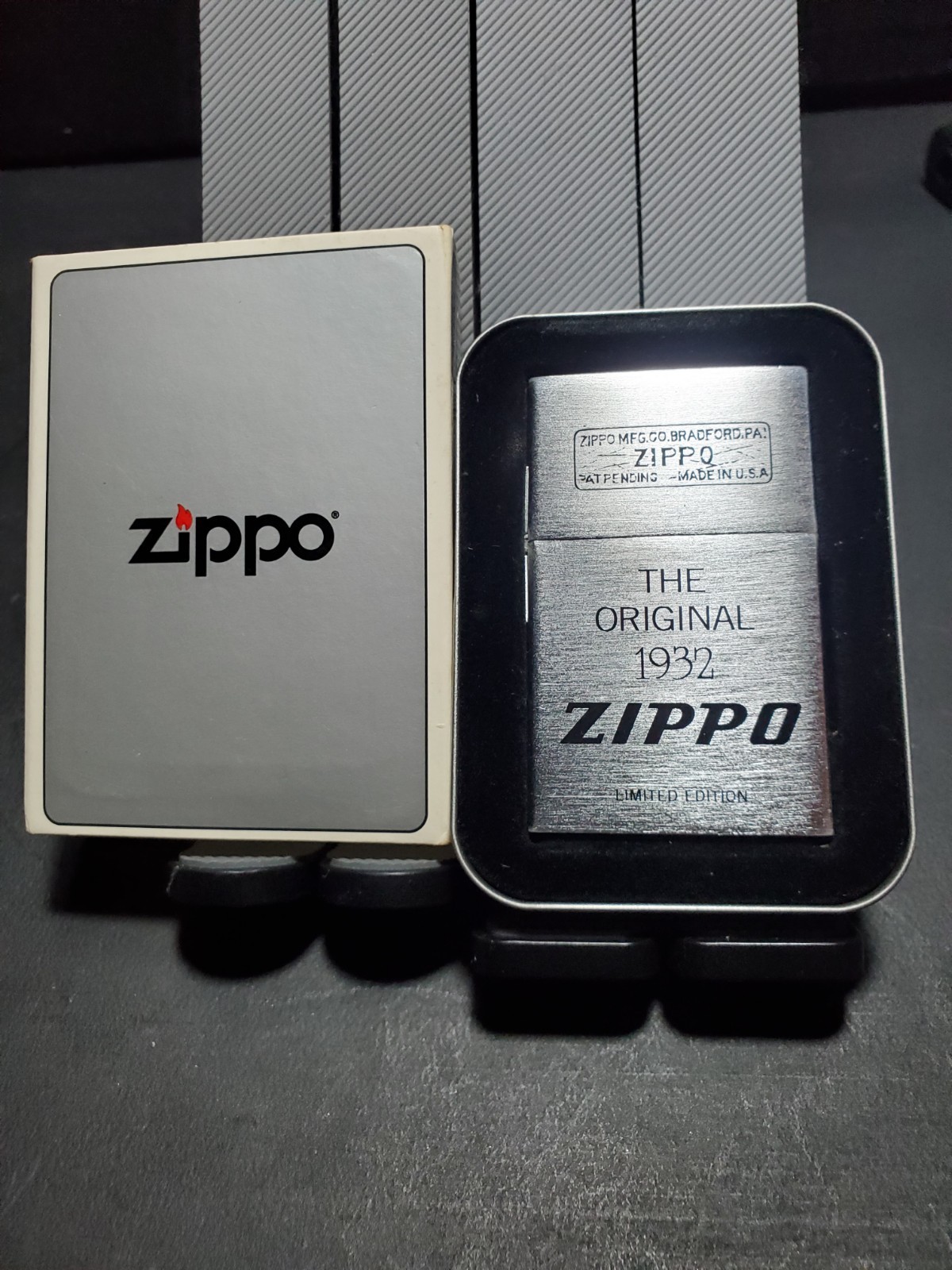 1999 Zippo Lighter - The Original 1932 Replica Ltd. Edition Outside Hinge MIB