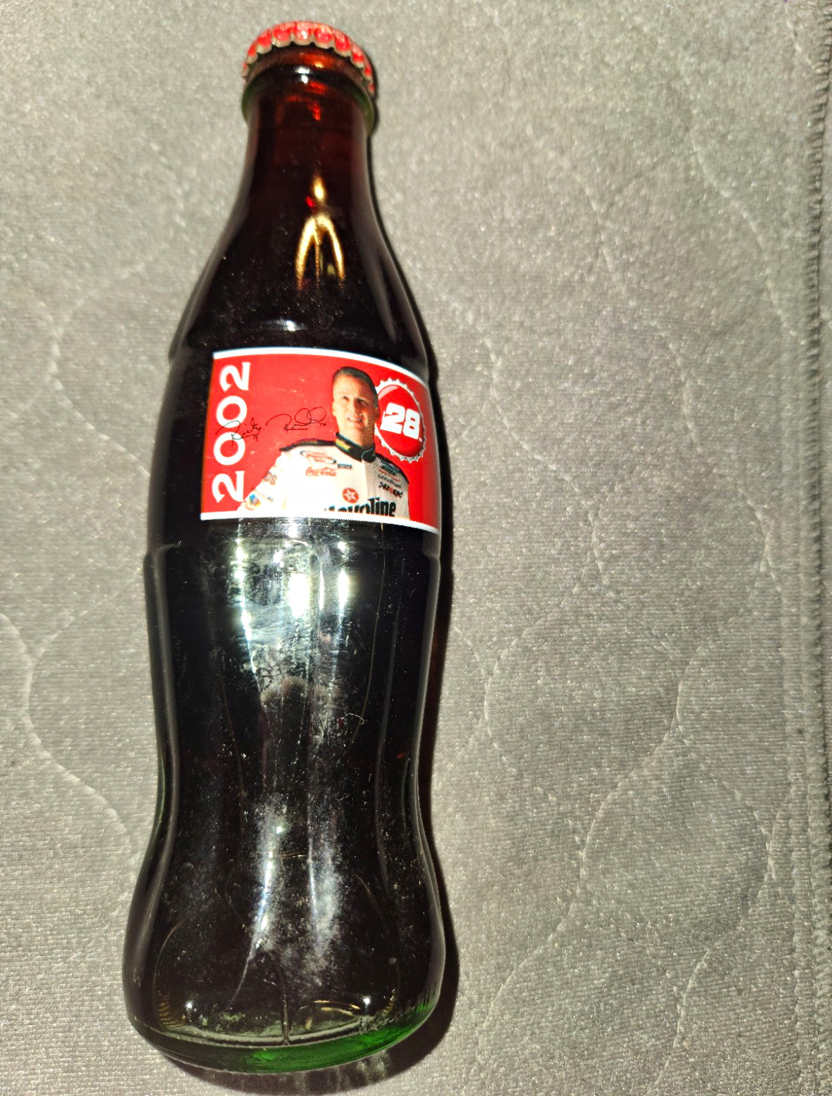 Coca-Cola 2002 Classic 8 fl oz Glass Bottle NASCAR #28 Racing Ricky Rudd