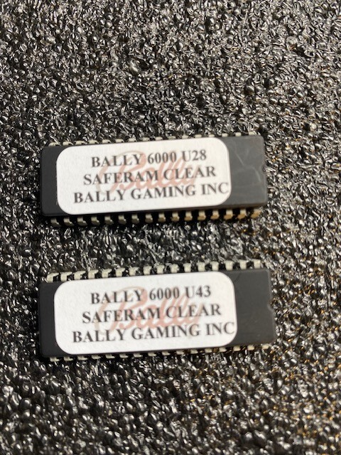 Bally Slot s6000  Safe ram Clear Chips U-28 and U-43 w/instructions