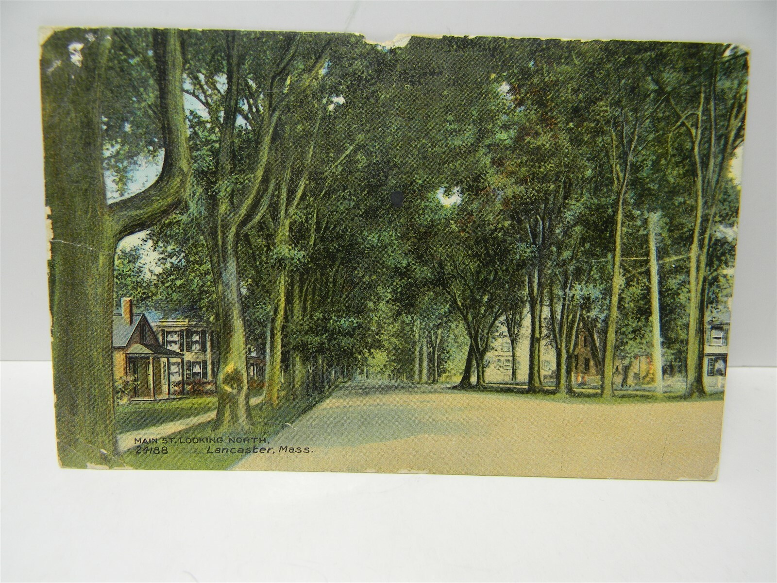 Vintage 1908 Lancaster Mass. Nain Street View 1910s Postcard P17