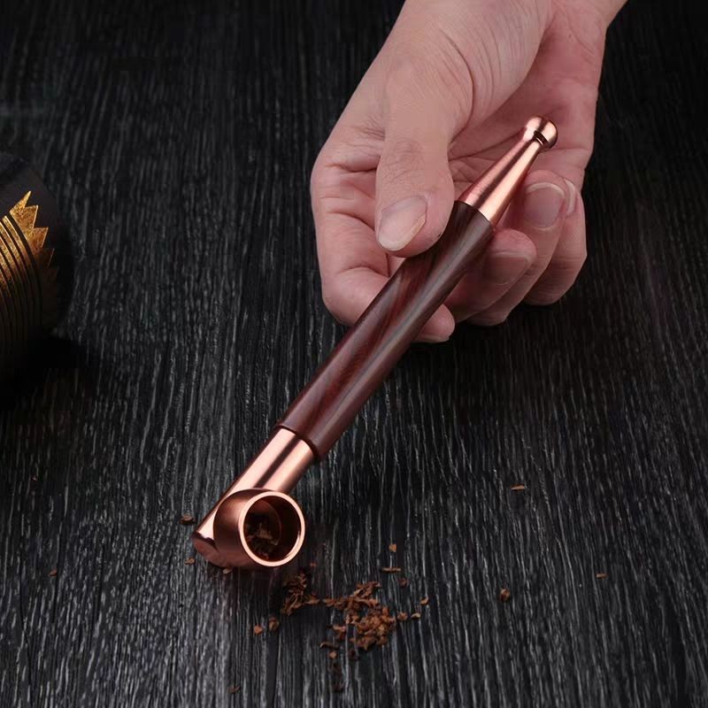 Red Copper Smoking Pipe Dual Use Design Removable Filter Handmade Tobacco Holder
