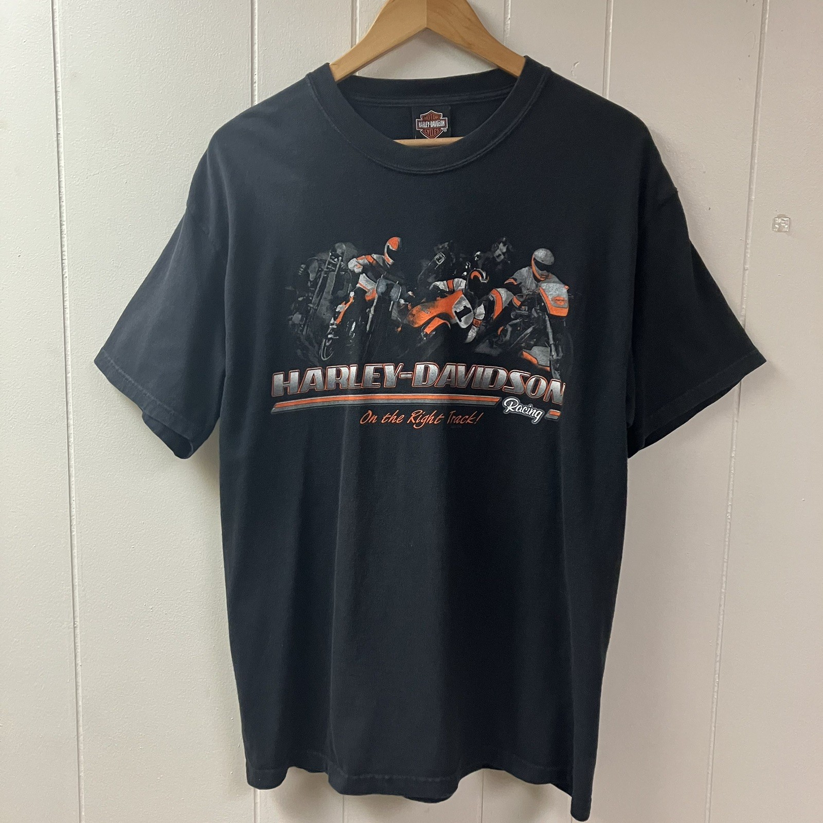 Vtg Y2K 2006 Harley Davidson Graphic T-shirt LARGE Springfield IL SINGLE STITCH