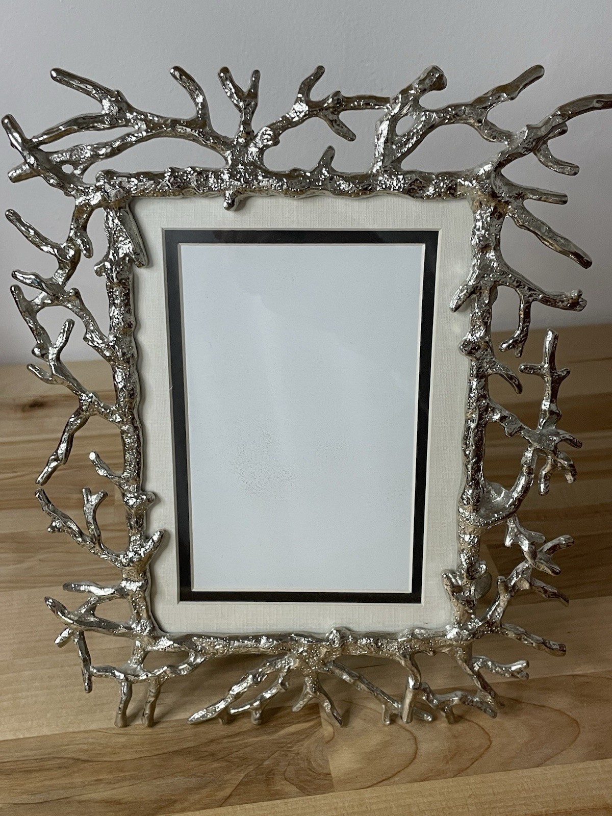 Michael Aram Silver Tone Metal Branch Coral Design Easel-Back Frame Matting