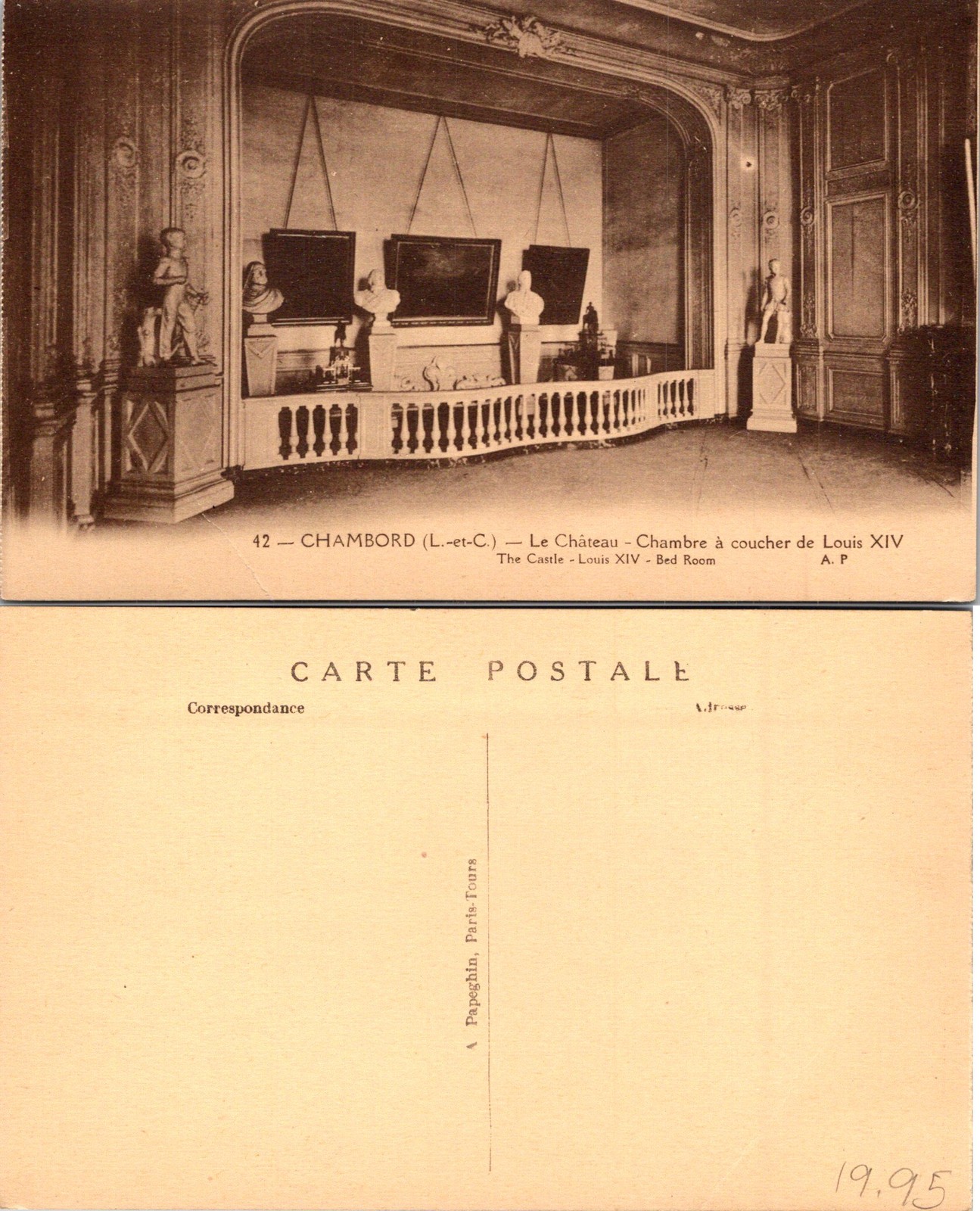 Paris France Chambord Le Chateau Chambre a coucher de Louis XIV Postcard 73448