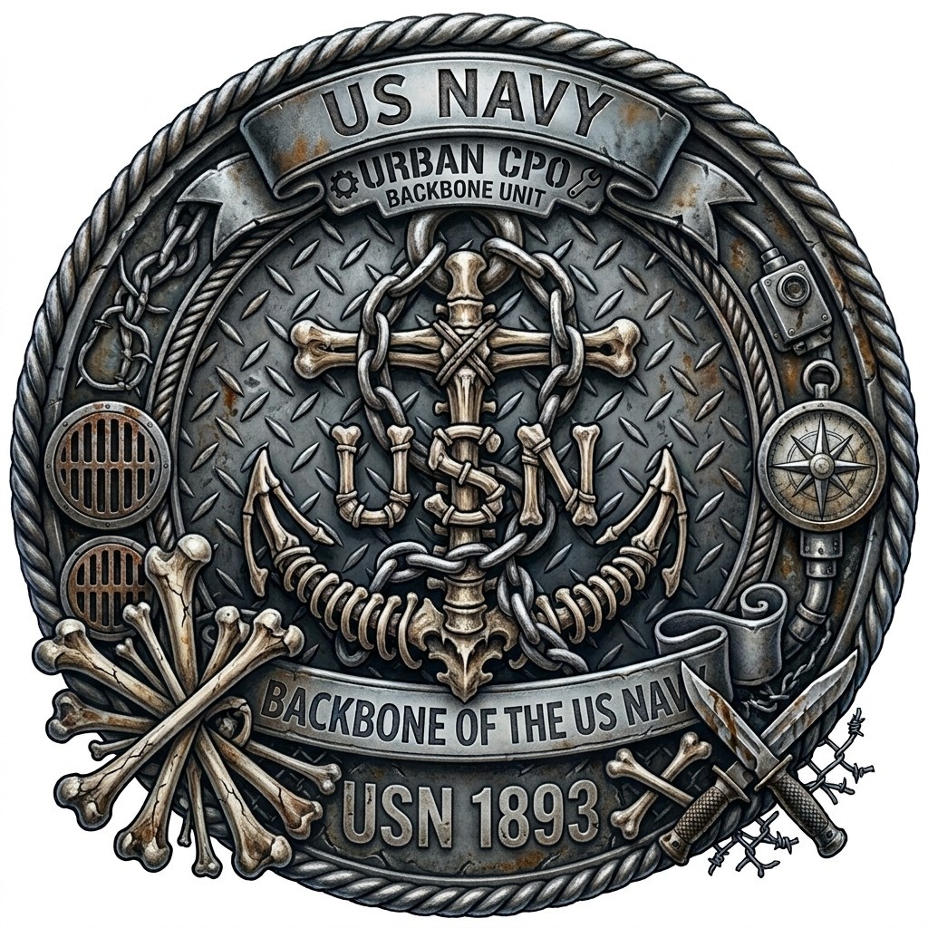 US Navy Chief BackBone Of The Navy Ballcap - USN Prior Service Trucker Cap