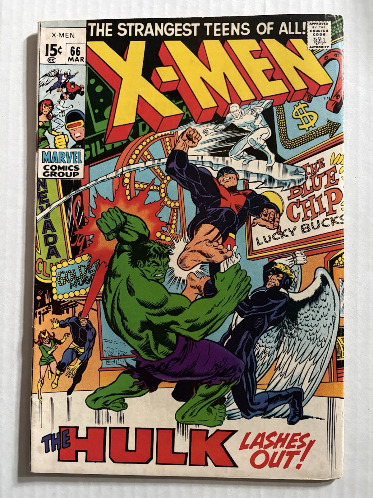 X-Men #66 Mar 1970 Incredible Hulk Last Issue Bronze Age Marvel FN/VF+ (7.0)