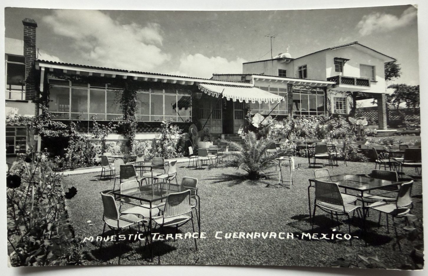 c1950s RPPC Majestic Terrace Cuernavaca Mexico Postcard Restaurant Dining Tables