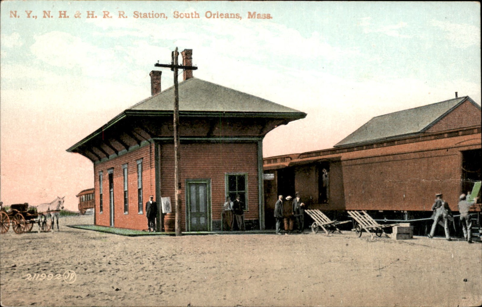 South Orleans MA R.R. Station N.Y., N.H. & H. R. R. c1910 Vintage Postcard