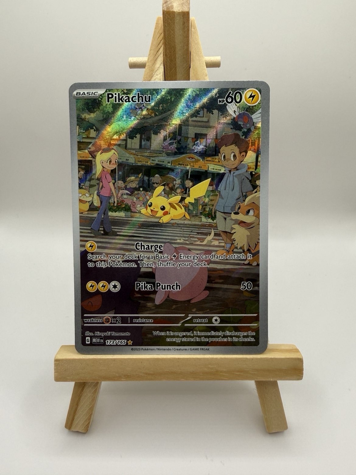 Pikachu 173/165 Illustration Rare Full Art Holo SV 151 English 2023