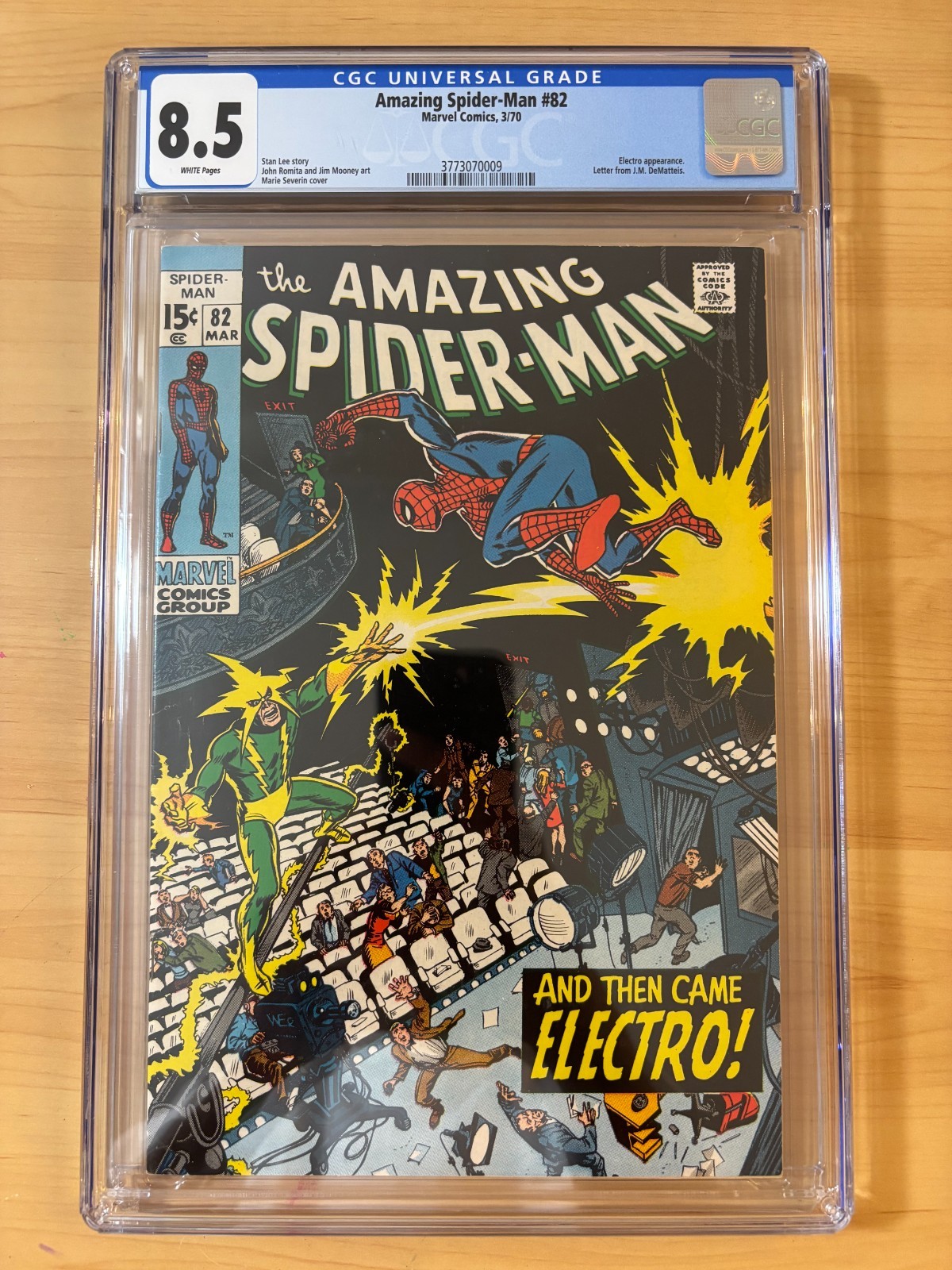 AMAZING SPIDER-MAN #82 CGC 8.5 WHITE / MARIE SEVERIN COVER / ELECTRO APPEARANCE