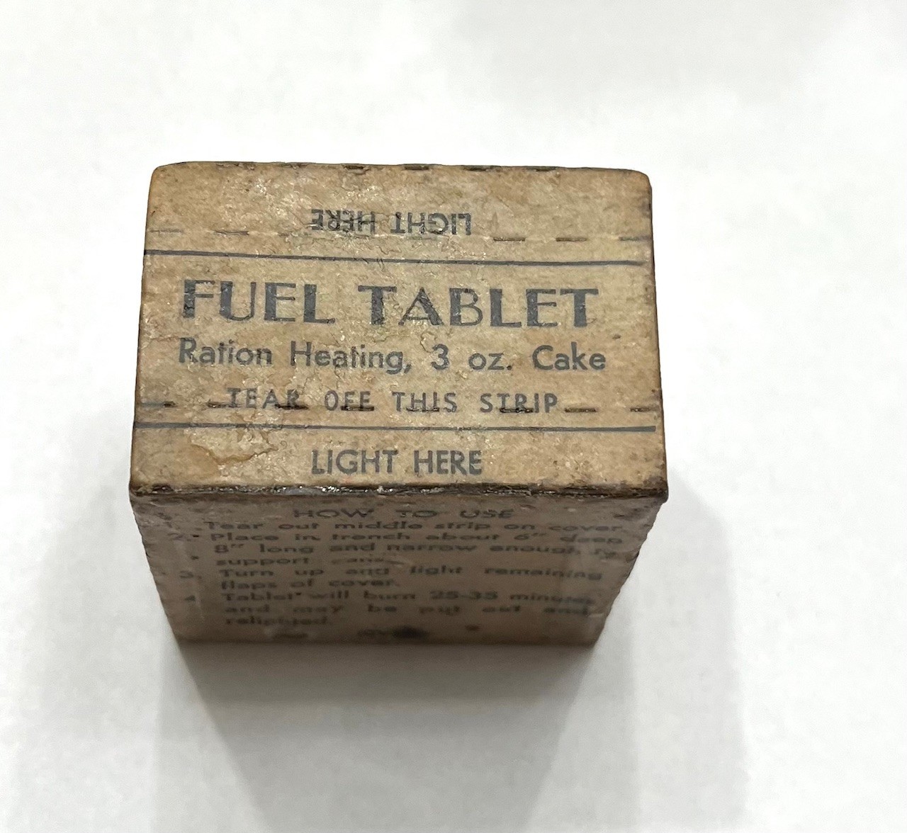 Rare Vintage WW2  10 in 1 Ration 3oz Heating Tablet.