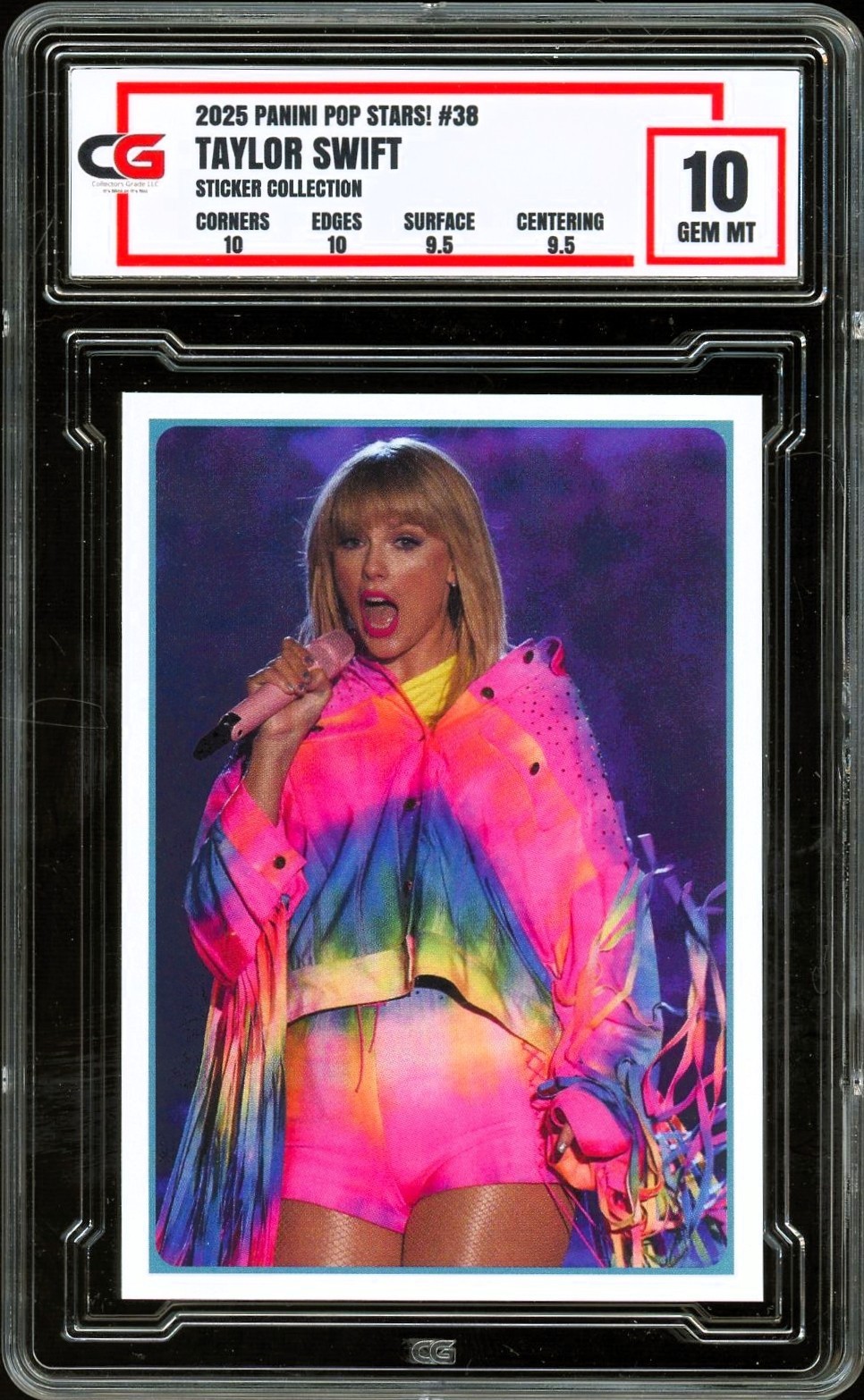 2025 Panini Pop Stars Sticker #38 Taylor Swift ~ CG 10 GEM