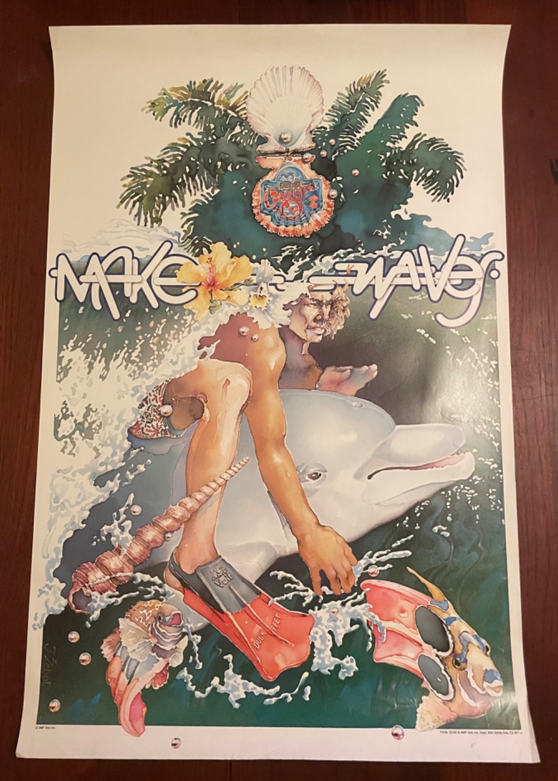 Vintage 1970s AMF Voit Duck Feet Flippers Promo Poster – 