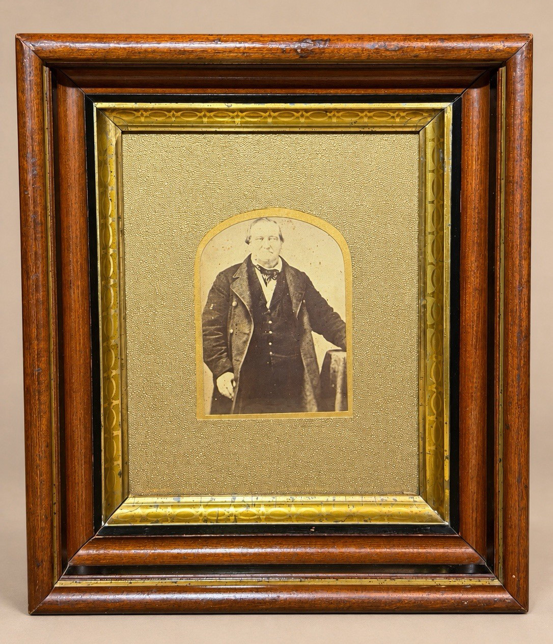 Antique Victorian Eastlake Deep Well Frame 12x14 Walnut Ebonized Gold Gilt c1900