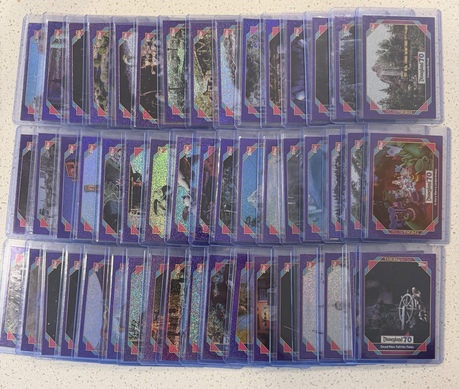 2025 Topps Disney 70th Then & Now 50 Card Lot Purple Shimmer Park Exclusive