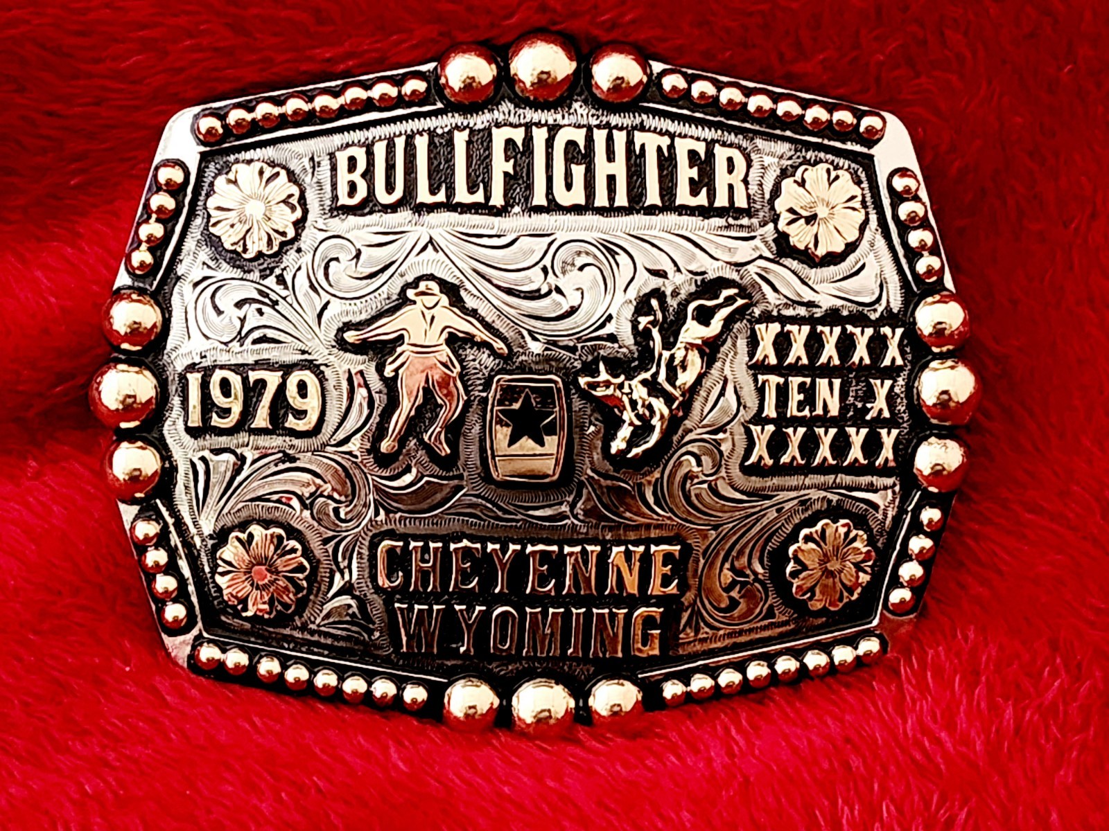 Rodeo Trophy Buckle Championship☆Cheyenne Wyoming☆ Bullfighter☆1979☆RARE☆628