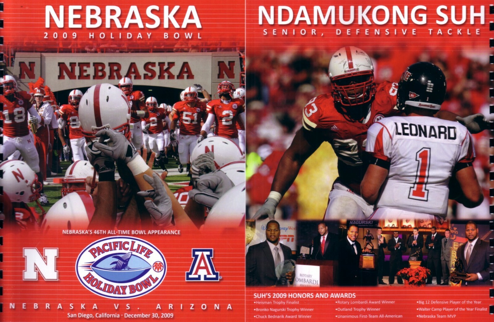 Nebraska Cornhuskers football 2009 Holiday Bowl media guide Ndamukong Suh cover