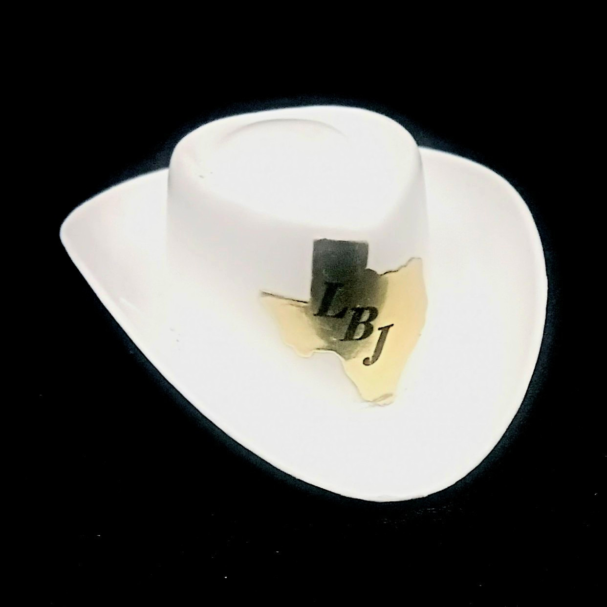 Vtg 1960s LBJ Cowboy Hat Pencil Sharpener Plastic Presidential Campaign Novelty