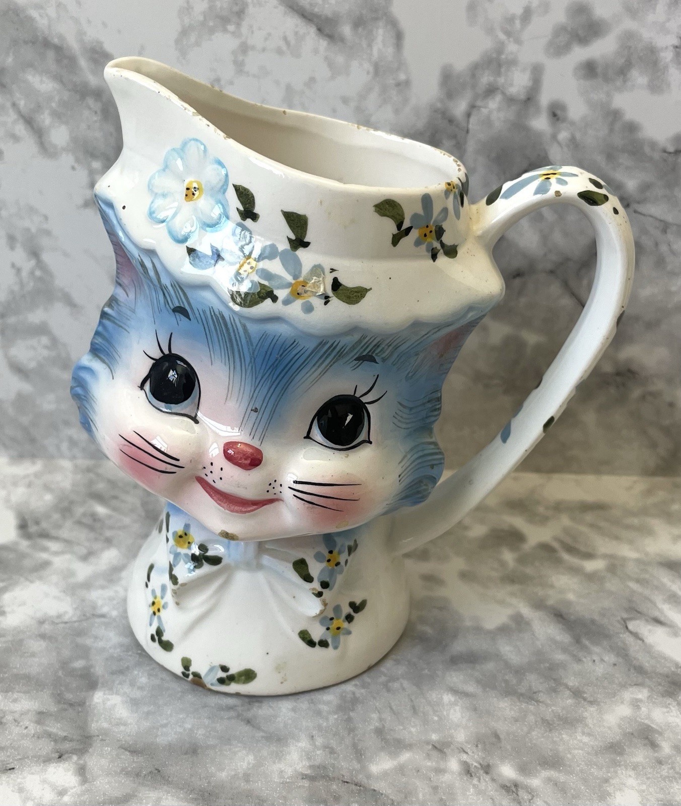 Lefton Miss Priss Cat Pitcher Anthropomorphic Kitschy 1950s
