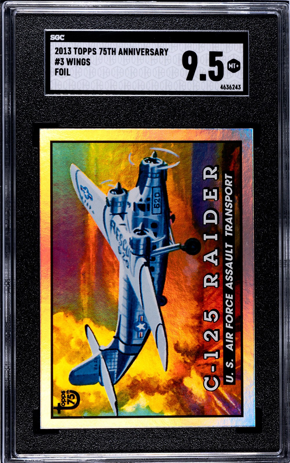 2013 Topps 75th Anniversary Rainbow Foil #3 Wings SGC 9.5 (Airplane Cards)
