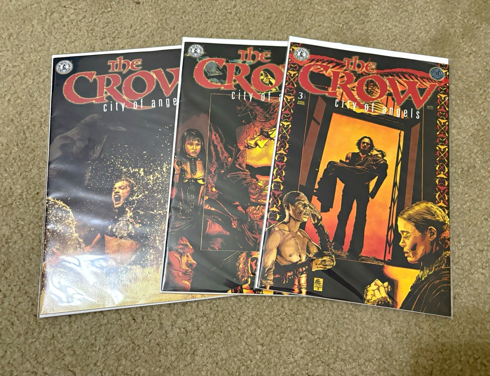 The Crow: City of Angels Comic Book Lot Issues #1-3 James O\'Barr